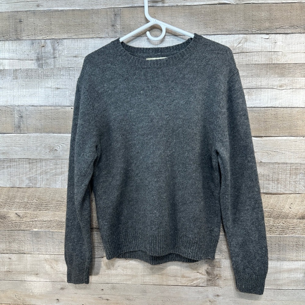 Cabelas Mens Small‎ Heathered Gray Wool Nylon Crew Neck Sweater Pullover
